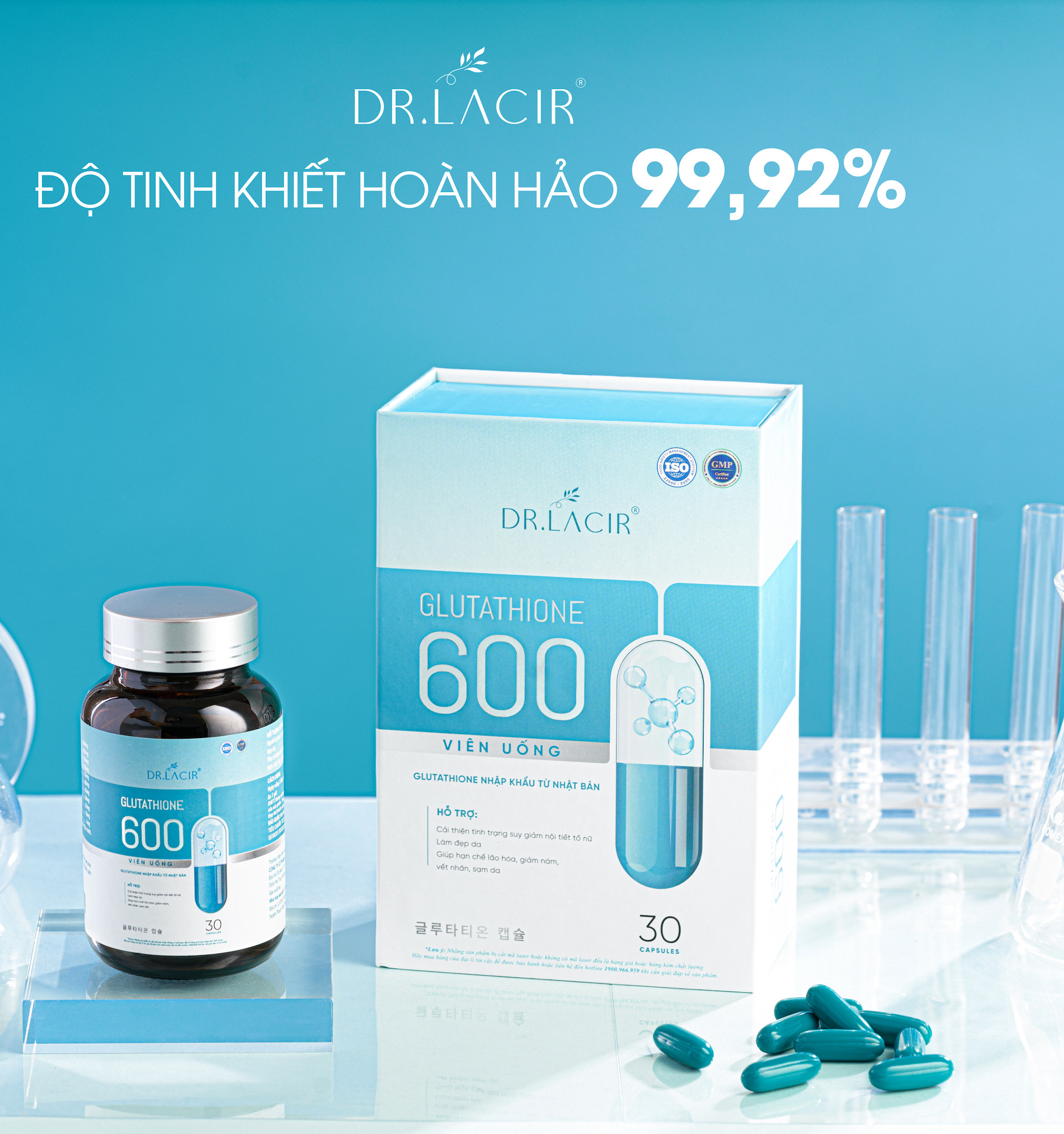 Combo 2 HỘP trắng da Glutathion 600 CHÍNH HÃNG