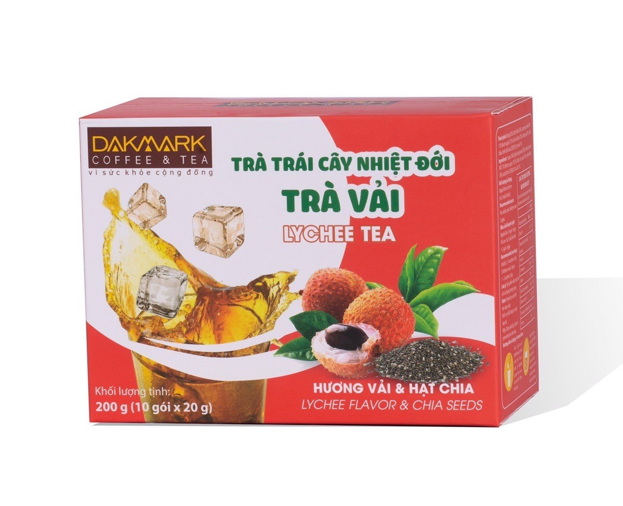 Trà hòa tan Vải hạt Chia DakMark