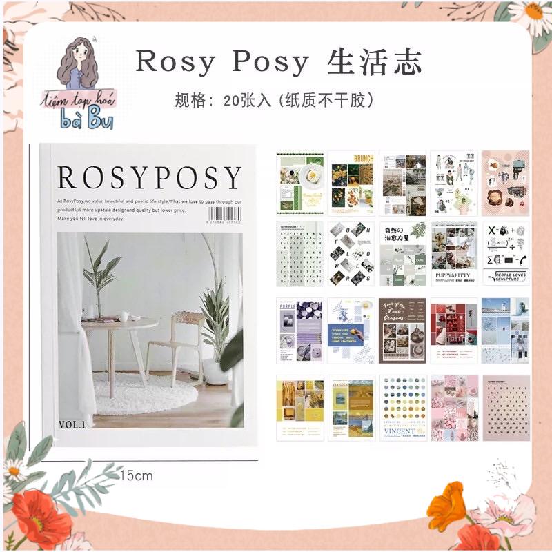 Cuốn Stickers Rosy Posy lớn 20 tờ