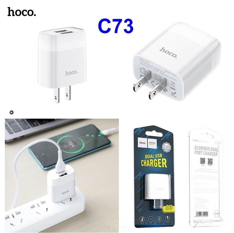 CỐC SẠC NHANH 2 CỔNG HOCO C892.4A-CHÍNH HÃNG HOCO C89