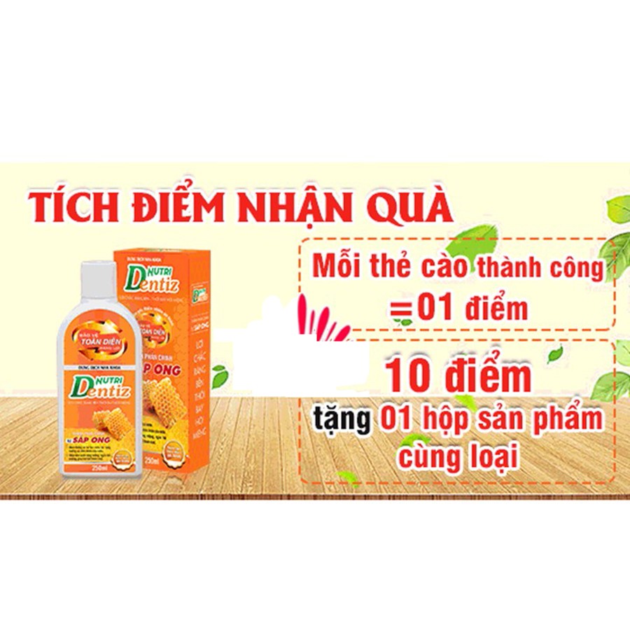 Nutri Dentiz Nước Súc Miệng Làm Sạch Răng Miệng Chai 250ml