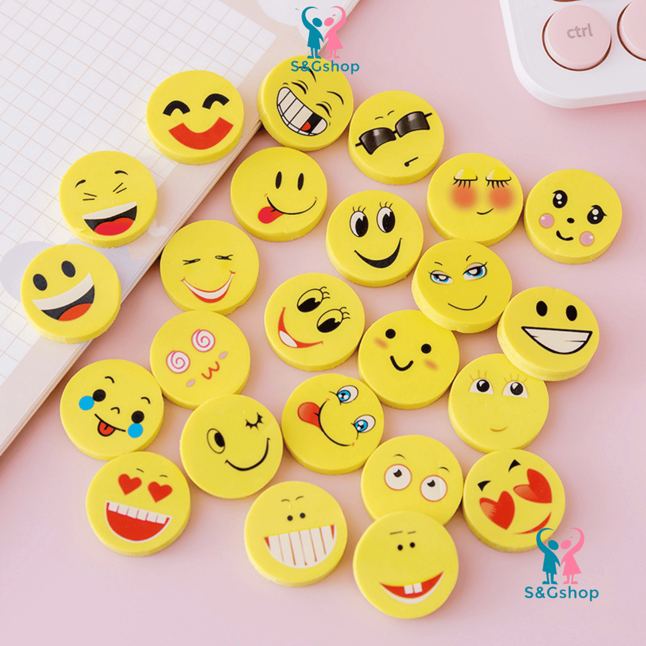 8 Cục Gôm tẩy cute hình mặt cười