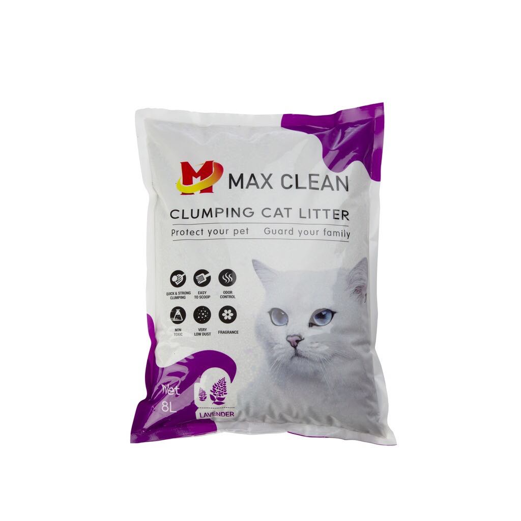 Cát vệ sinh cho mèo, Cát đất sét Max Clean – 4kg (8L), vón cục tốt, khử mùi hiệu quả, tiết kiệm