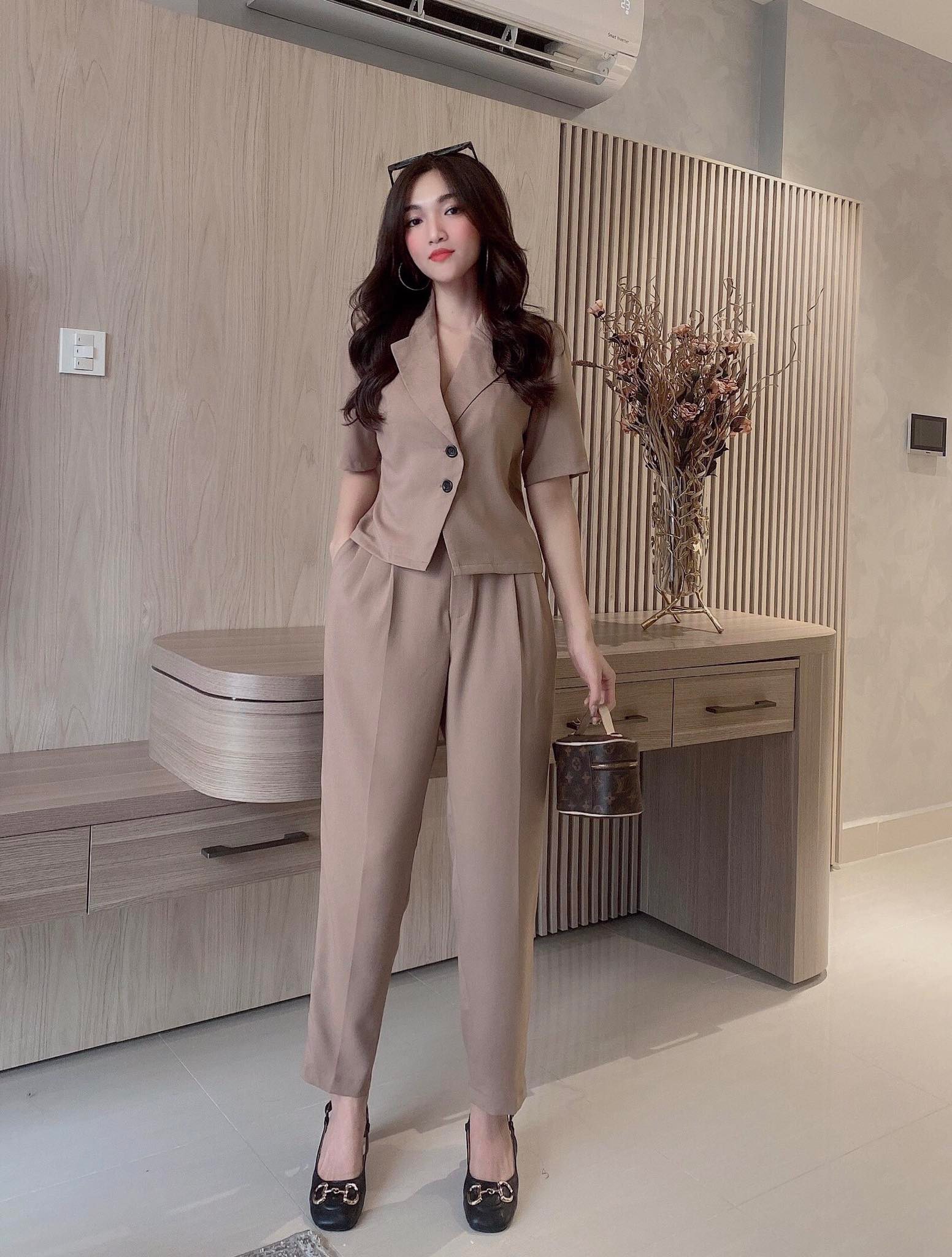 Set Blazer Tay Ngắn + Quần Dài