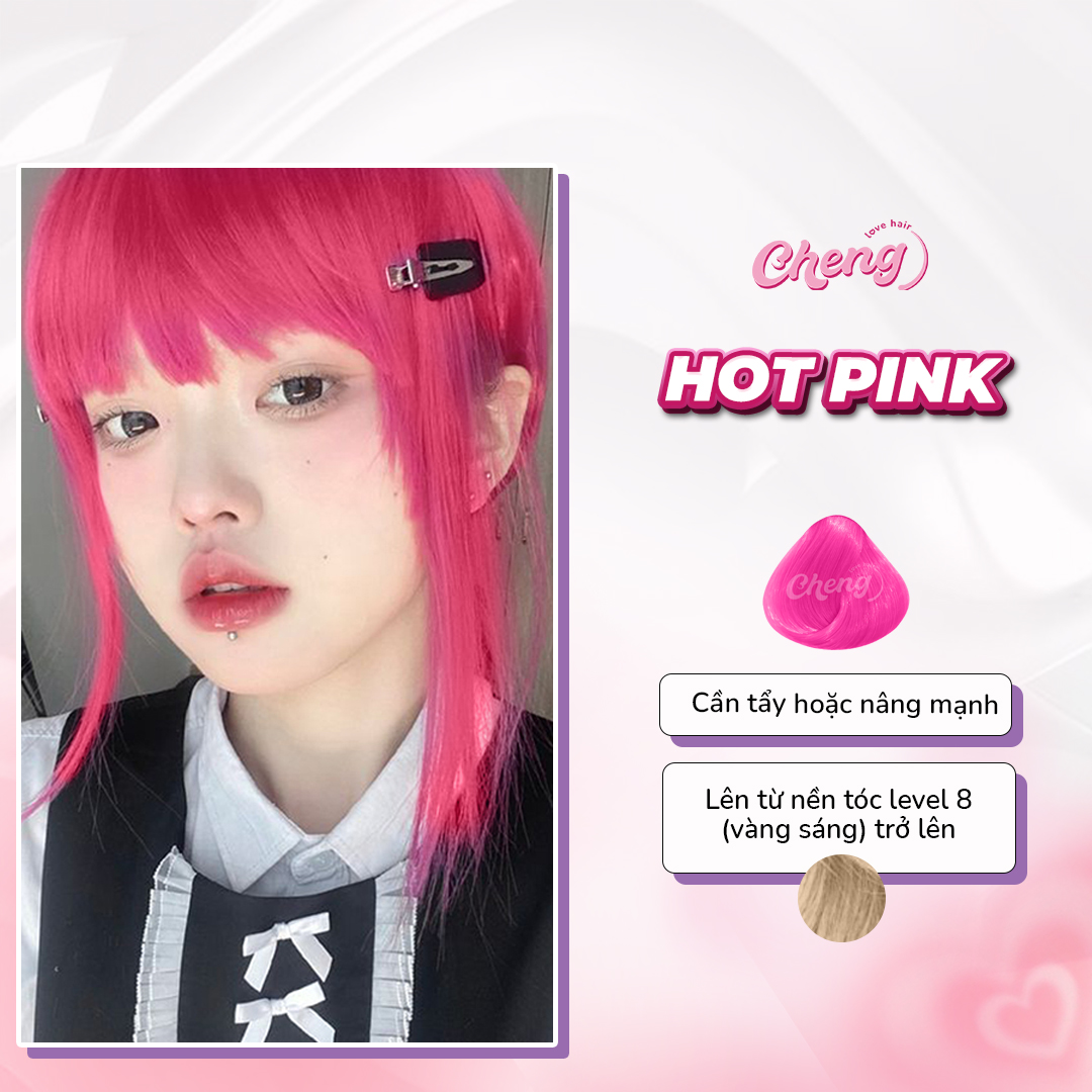 Thuốc Nhuộm Tóc HỒNG NEON Hot Pink | Chenglovehair Chenglovehairs