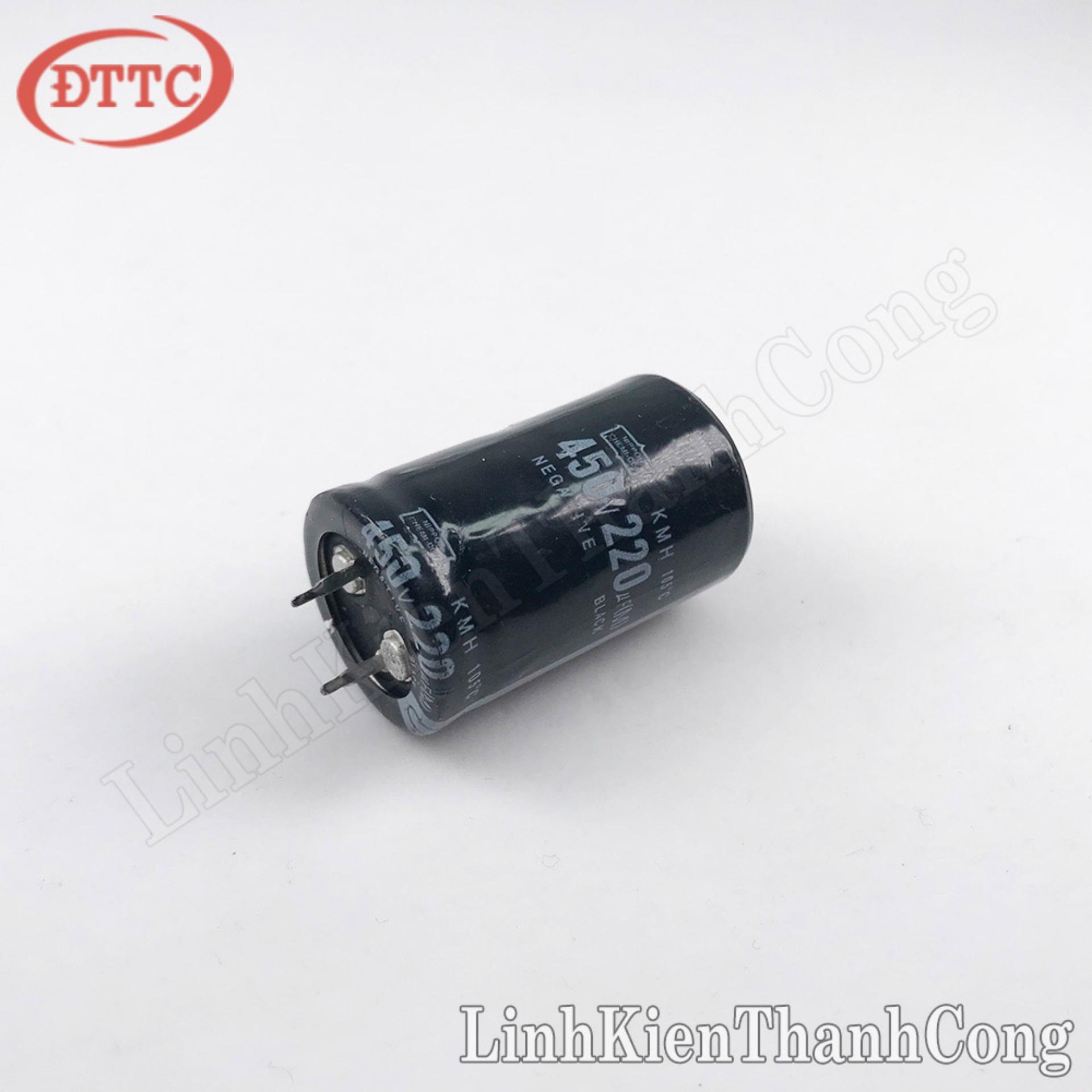 Tụ 220uF 450V chân cứng tháo máy (25x40mm)