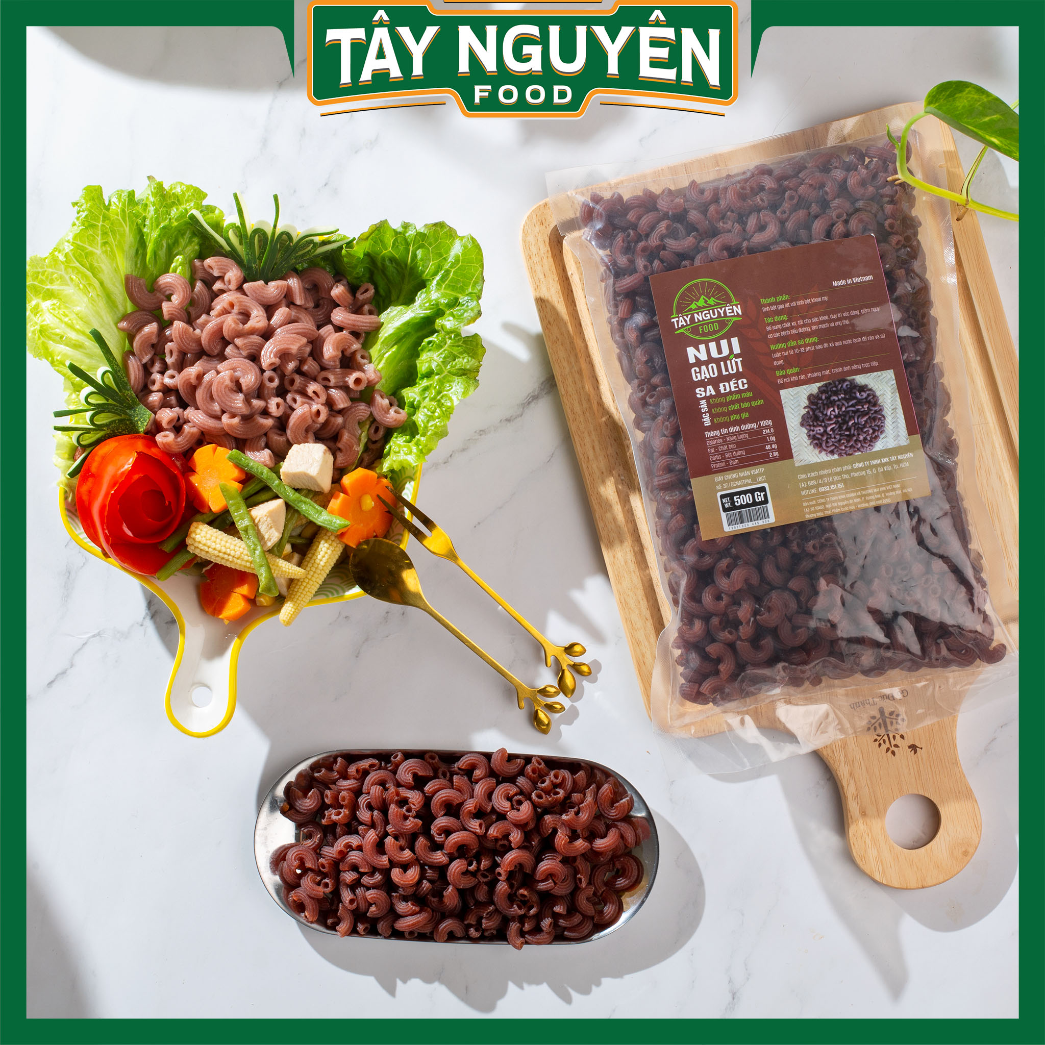 Nui ống gạo lứt, nui hữu cơ eat clean