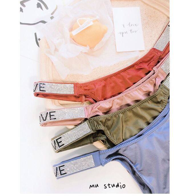 Quần lót lụa đính đá sexy love P313