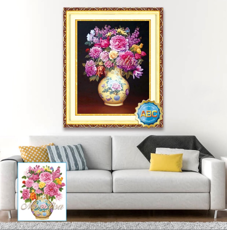 Tranh đính đá cao cấp Venus BÌNH HOA NGHỆ THUẬT -. Đá đa sắc cực kỳ đẹp sản xuất theo công nghệ Nhật Bản.- Keo tốt, độ bám dính chắc chắn độ bên trên 20 năm, đầy đủ dụng cụ kèm theo.