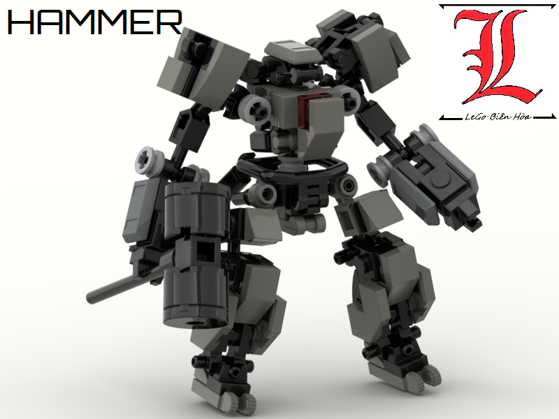 Le Go Đồ Chơi Lắp Ráp Robot Moc Mech Hammer