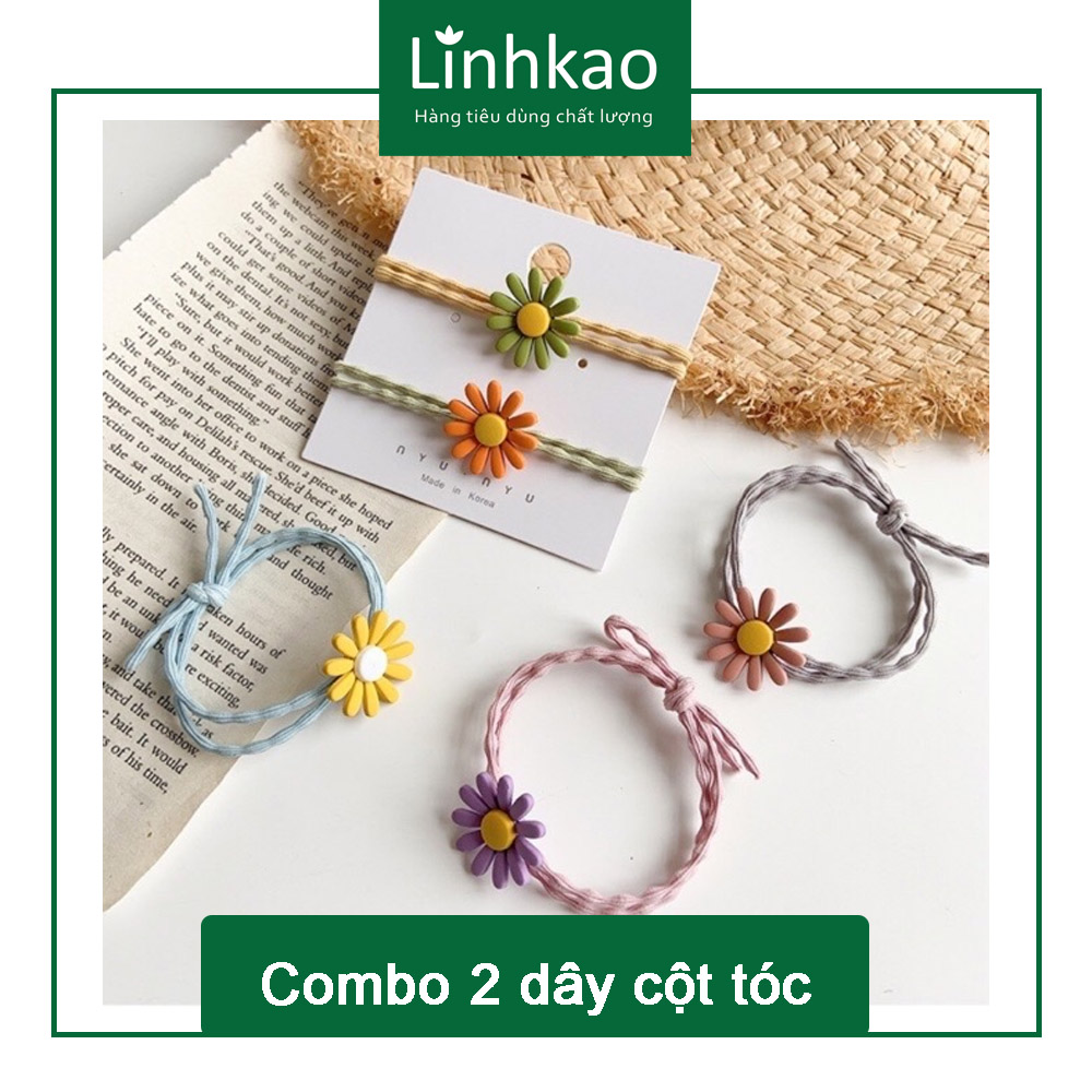 Combo 2 Dây cột tóc/ buộc tóc Hoa Cúc/ Ngọc Trai Dễ thương