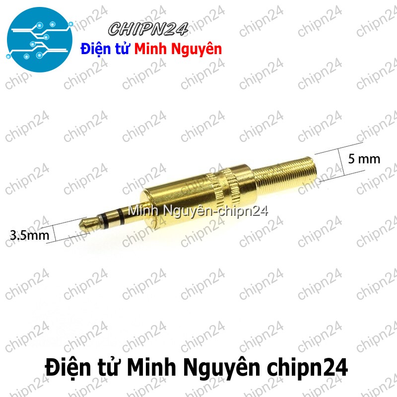 [1 cái] (F113.6) Đầu Jack Audio 3.5mm Vàng hàn dây Stereo - HH005264