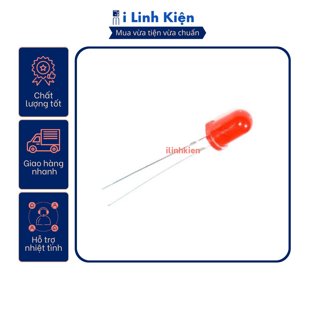 Led 5mm màu đỏ thân đục túi 30 con.