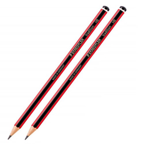 Vỉ 2 cây bút chì đỏ đen STAEDTLER TRADITION 110-2B
