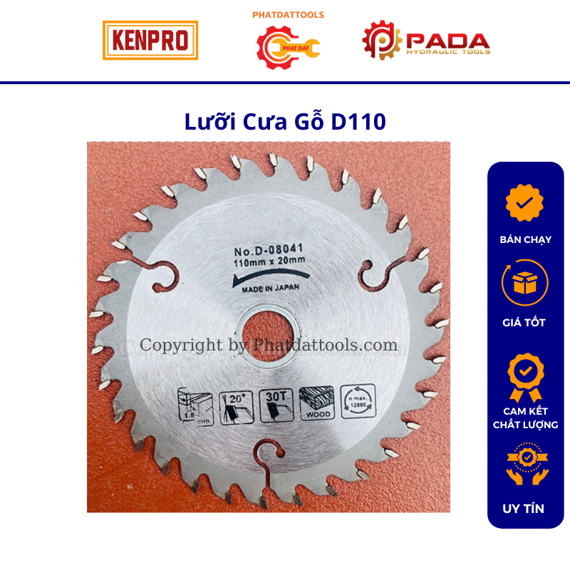 Lưỡi cưa gỗ d110-lưỡi cắt gỗ gắn máy