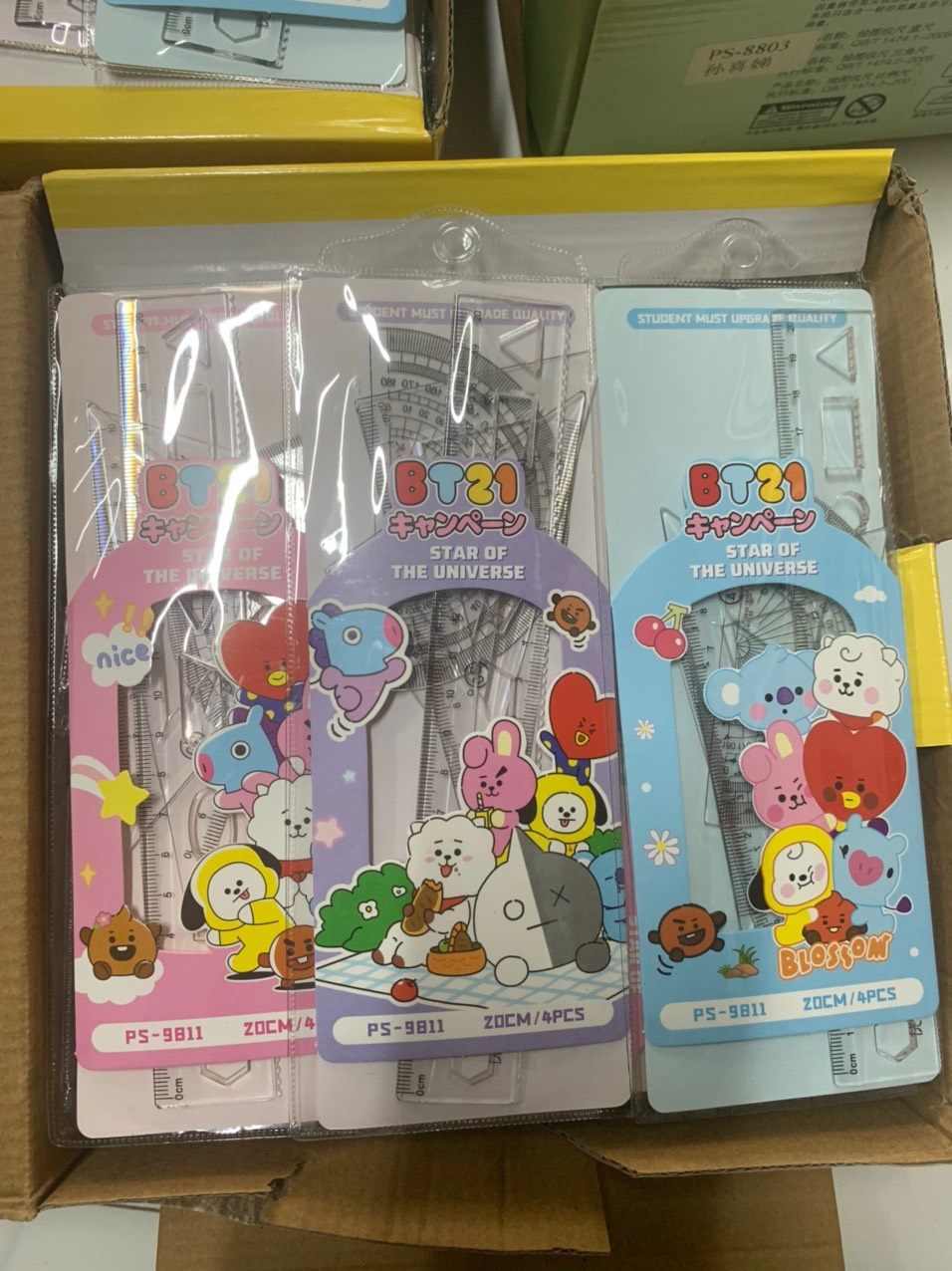 bộ thước kẻ 4 món BT21