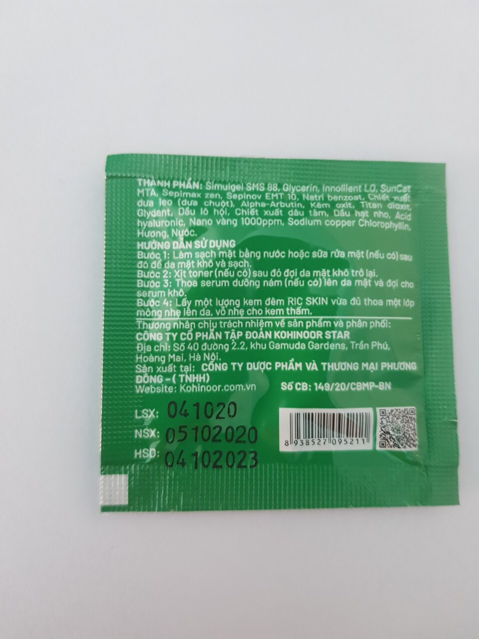 [HCM]Kem face ric skin đêm ( gói nhỏ 3g )