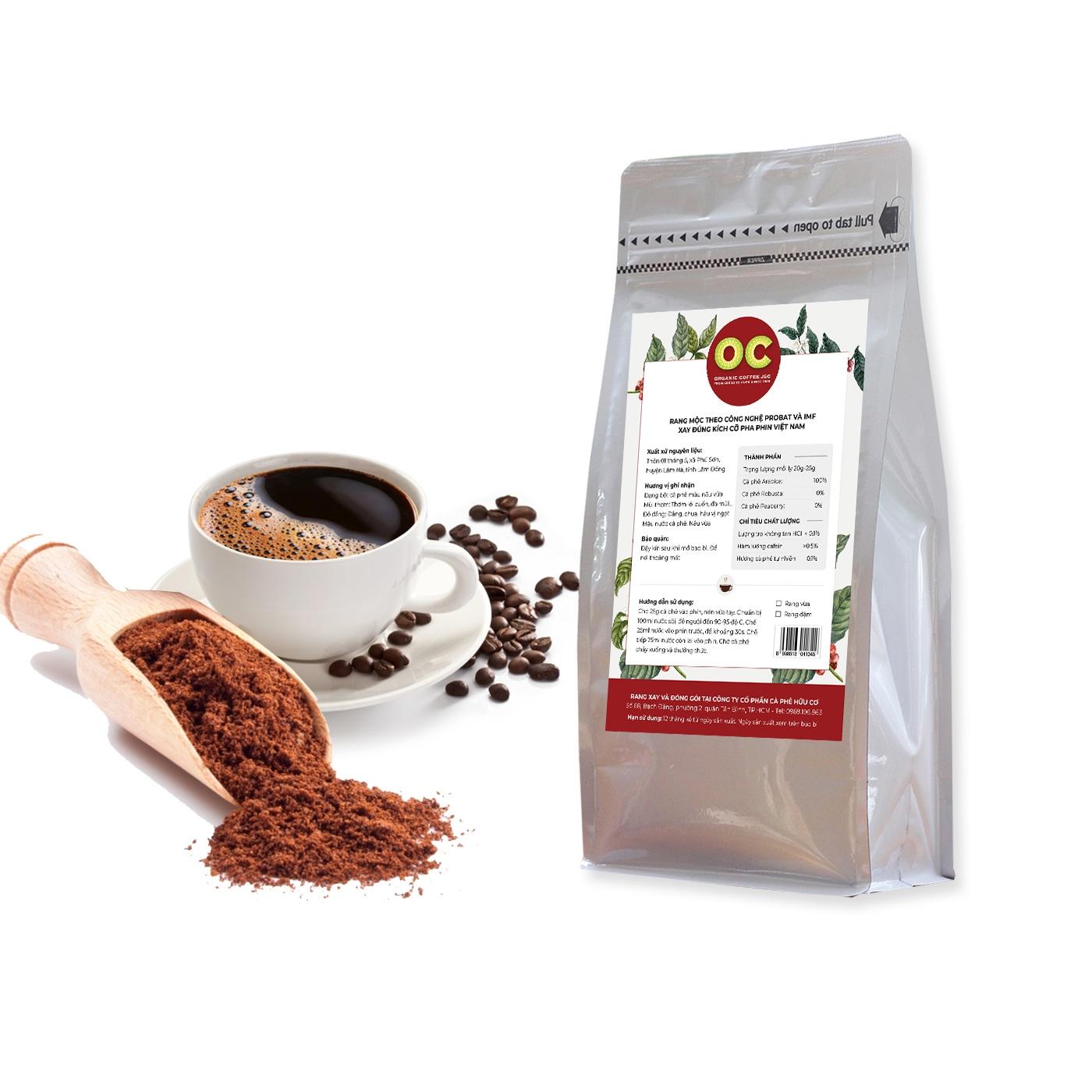 [HCM]ARABICA_ CÀ PHÊ BỘT ARABICA  RANG VỪA OC ORGANIC COFFEE 500G