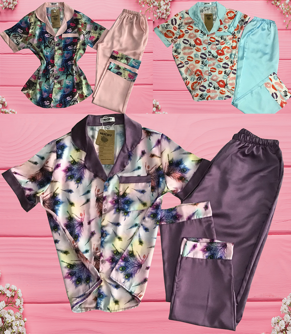 Ảnh thật 100% - Đồ bộ Pijama Mercury lụa satin