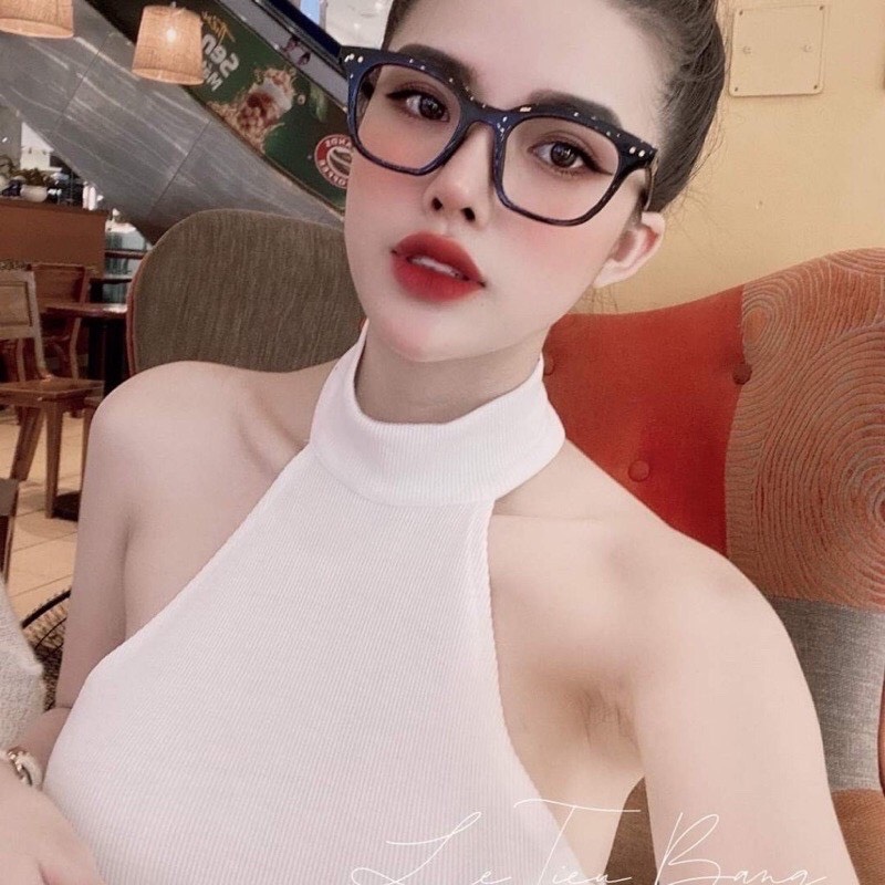 Áo croptop yếm cổ lọ A5062