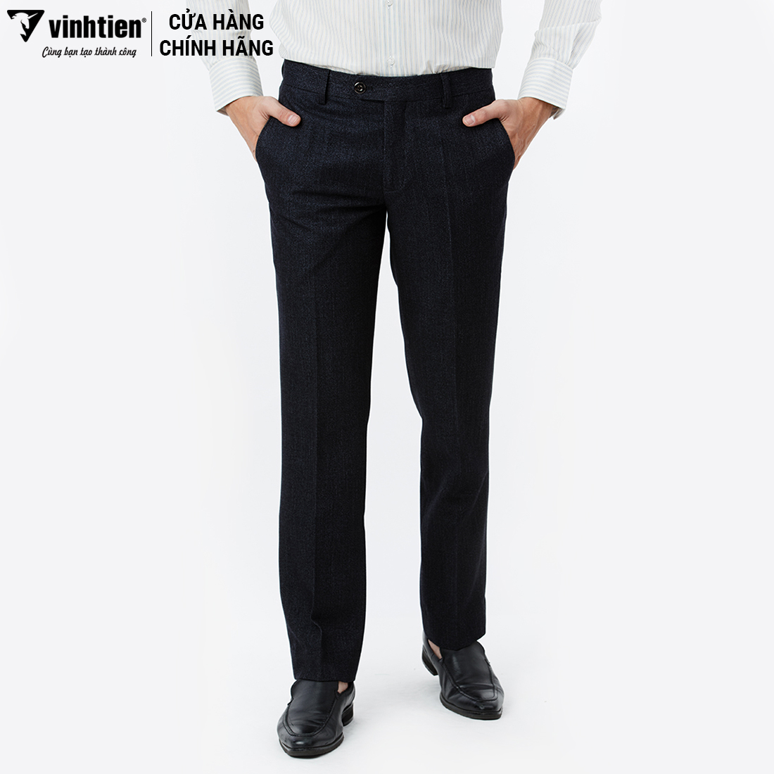 Quần tây 0ly classic 465 vĩnh tiến - đen muối tiêu