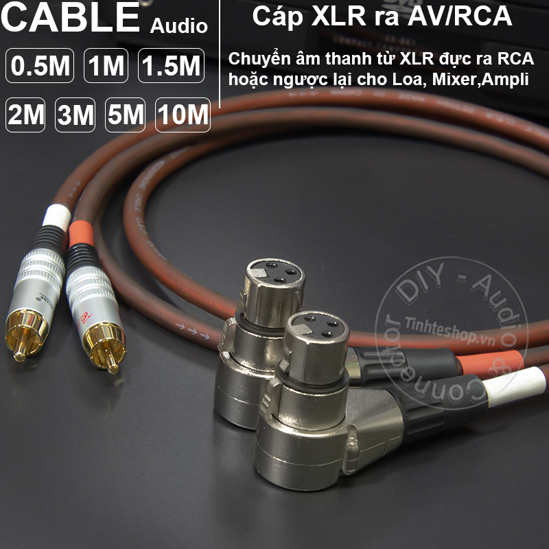 Dây jack Canon cái sang AV 1 cặp DIY 0.5M đến 10M - Cáp AV ra XLR