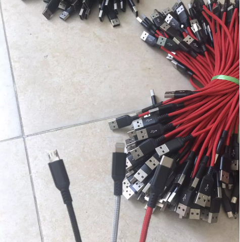 Dây cáp sạc nhanh iphone, androi bọc dù chống đứt 25cm