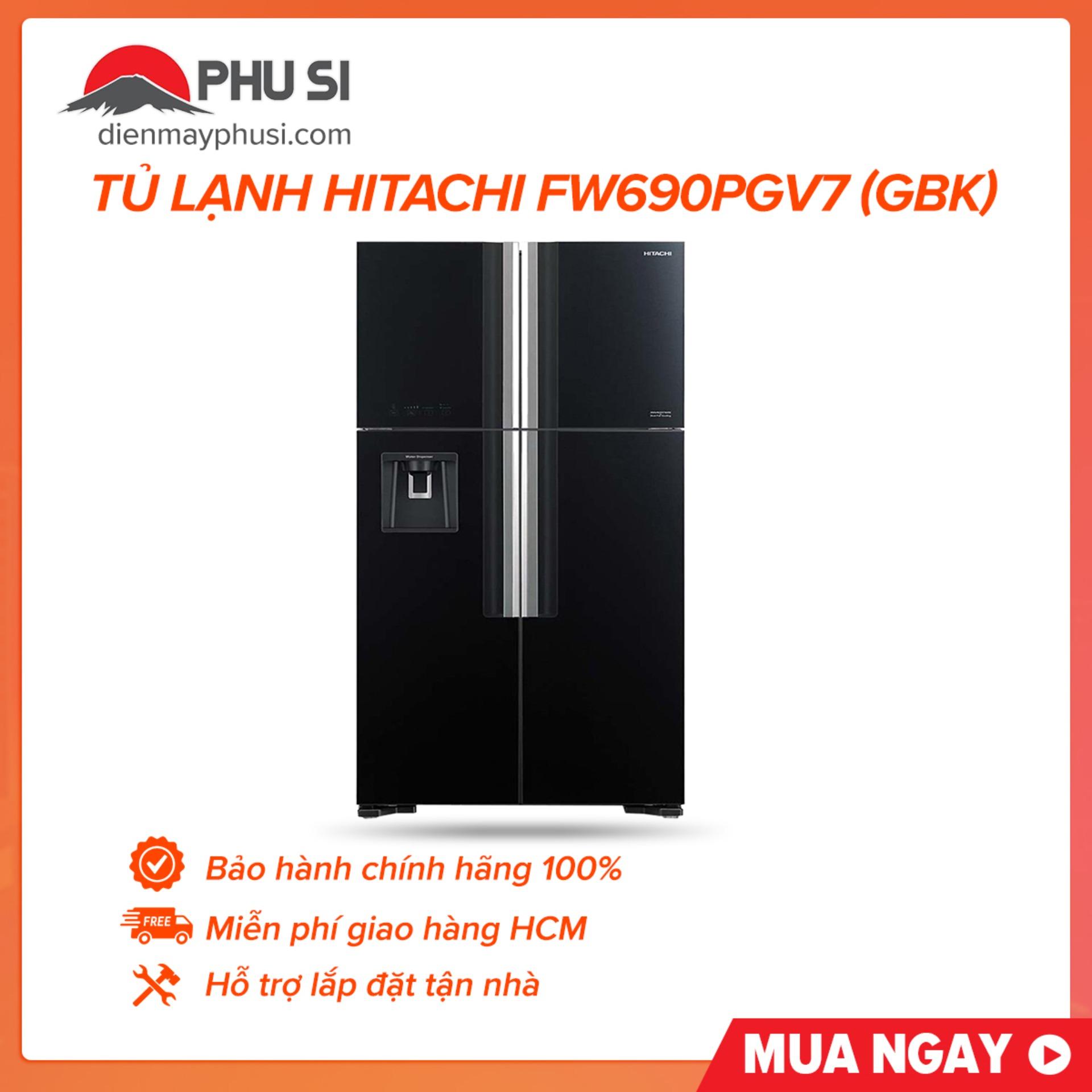 ✅[Trả góp 0%]Tủ lạnh Hitachi Inverter 540 lít R-FW690PGV7 (GBK)