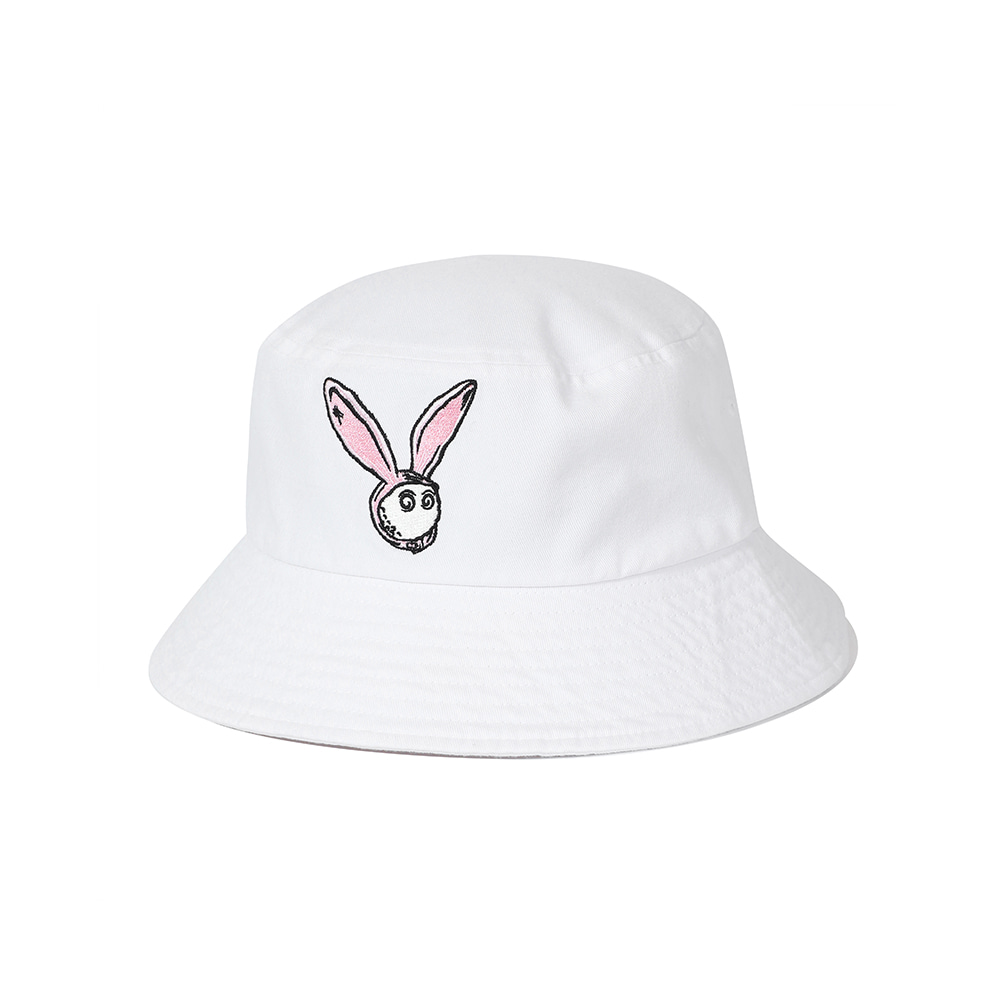 Mũ golf rộng vành thêu thỏ trắng đen - hat
