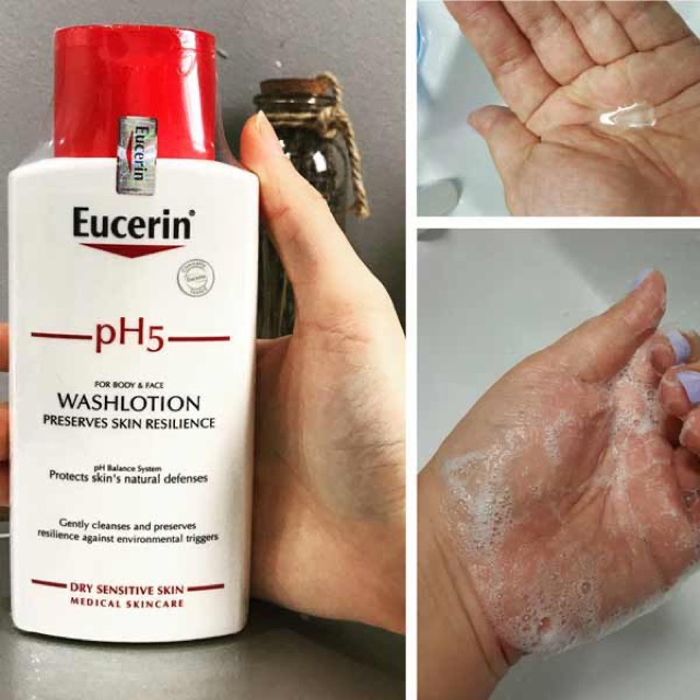 Eucerin Sữa tắm và rửa mặt cho da nhạy cảm pH5 200ml
