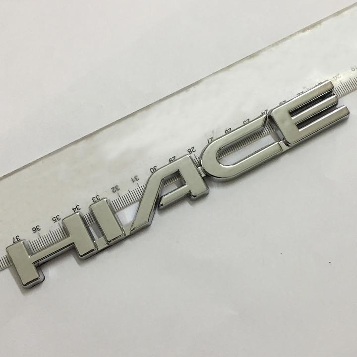 Logo chữ nổi HIACE dán trang trí đuôi xe