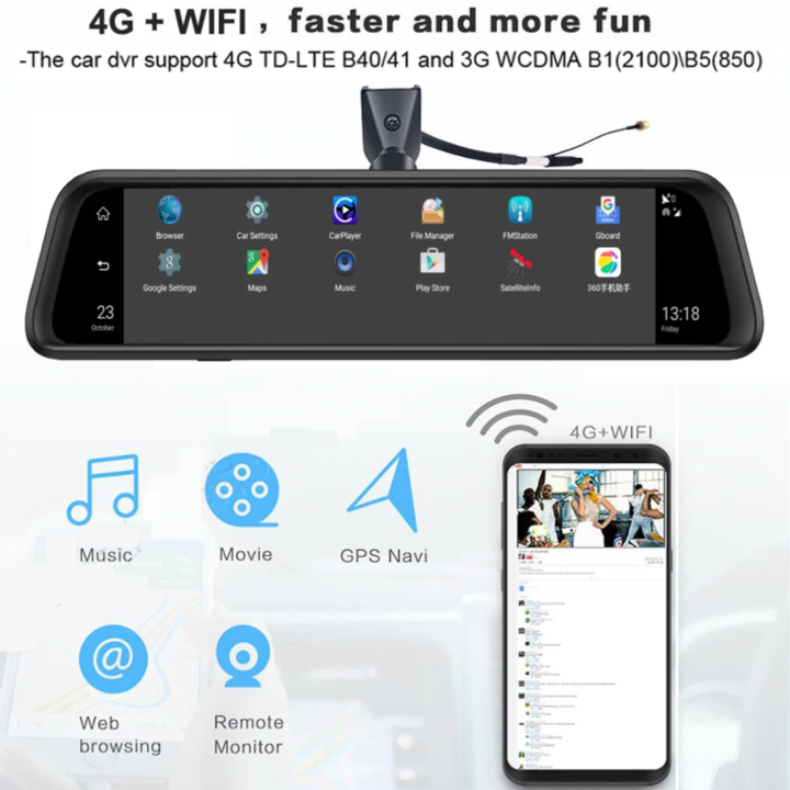 [Trả góp 0%]Camera hành trình 360 độ kết hợp gương ô tô cao cấp Whexune K960- Tích hợp 4G Wifi hỗ trợ lái xe ADAS màn hình hiển thị 4 camera cùng lúc... (Bảo hành 12 tháng)
