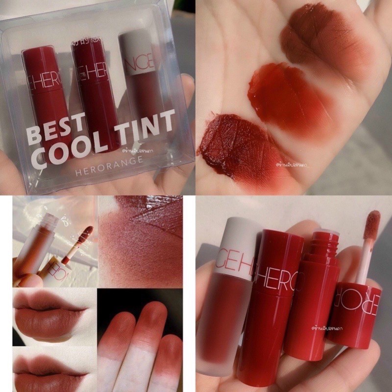 Set 3 cây son kem lì heorange best cool & warm tint nội địa trung
