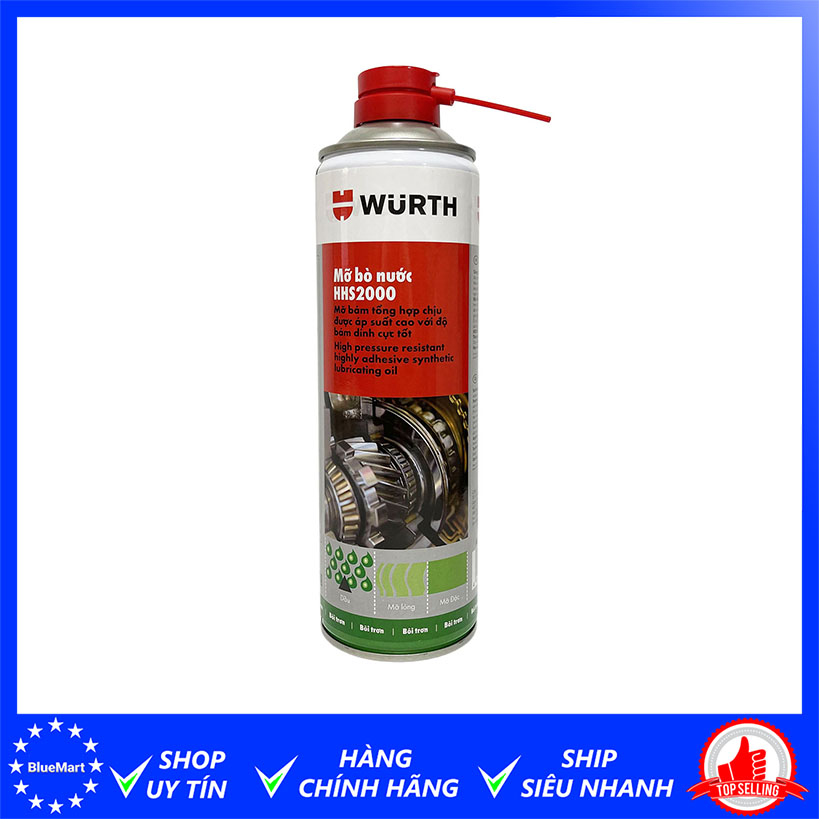 Mỡ bò nước wurth hhs 2000 adhesive lubricant 500ml