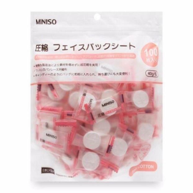[FREESHIP]  Gói 100 Mặt Nạ Giấy Nén Miniso