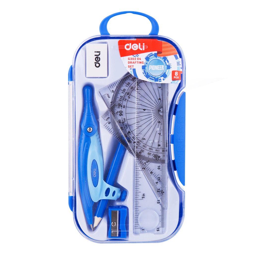 Bộ compa chì gỗ Deli 8 loại  G30204
