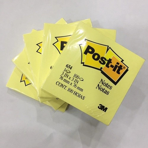 Post-it giấy ghi chú 654, vàng, 76 mm x 76 mm