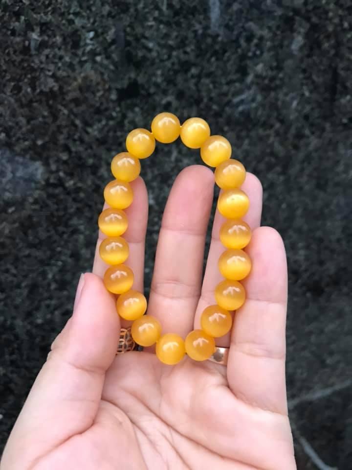 [HCM]VÒNG TAY ĐÁ MẮT MÈO  VÀNG đủ size
