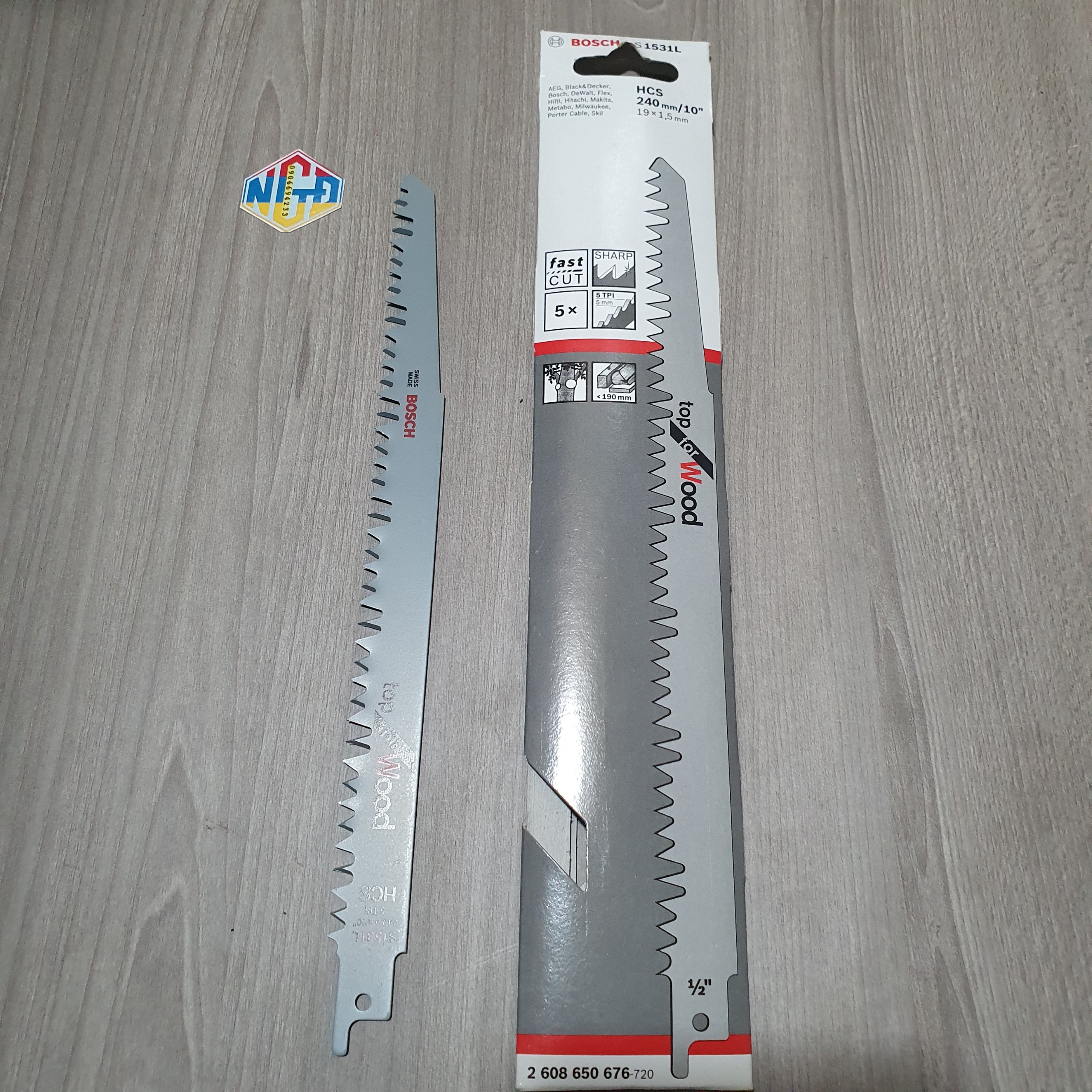 Lưỡi cưa kiếm cắt cây gỗ cây tươi cây xanh ,dài 225mm S1531L Bosch