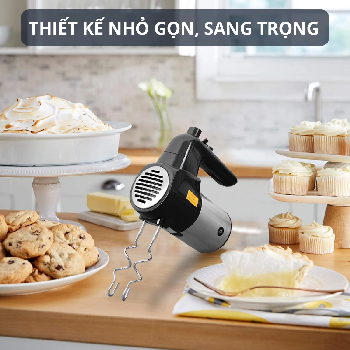 Máy đánh trứng - 5 tốc độ, thân inox không gỉ sang trọng