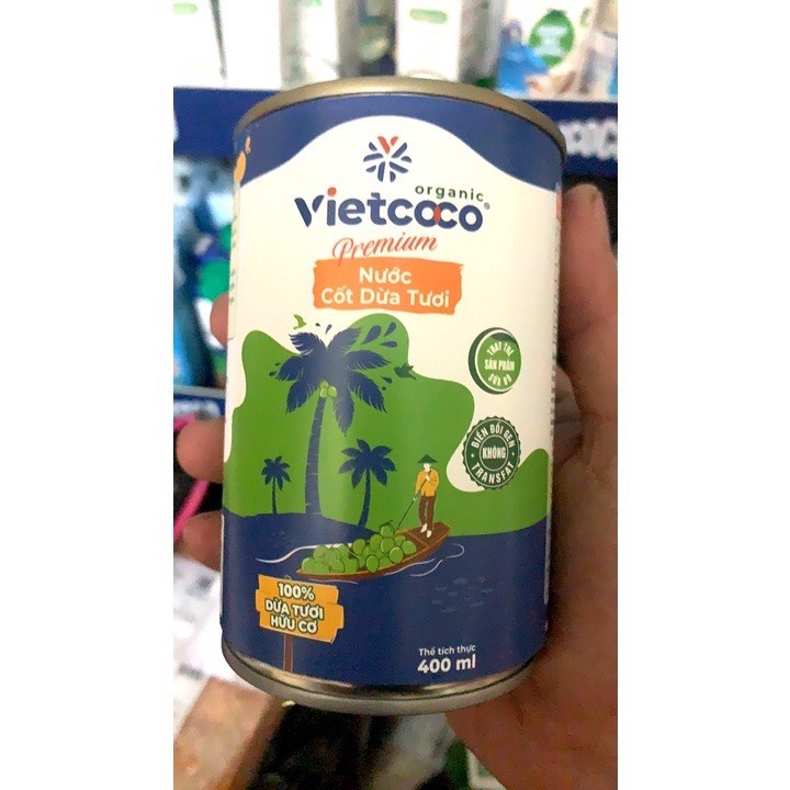 Cốt Dừa Organic Vietcoco Lon 400g