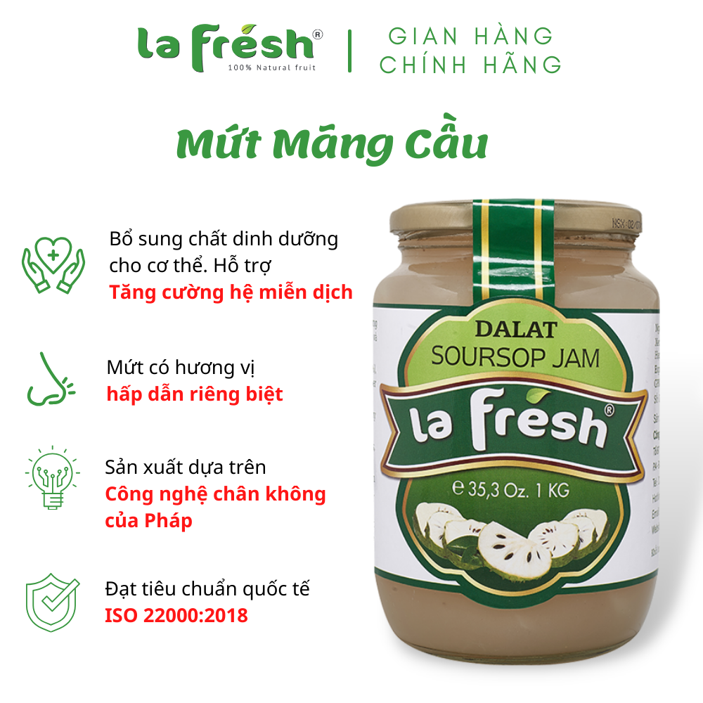 MỨT MÃNG CẦU NGUYÊN MÚI LAFRESH ĐÀ LẠT 850GRAM 90% Trái cây CHUYÊN DÙNG PHA CHẾ