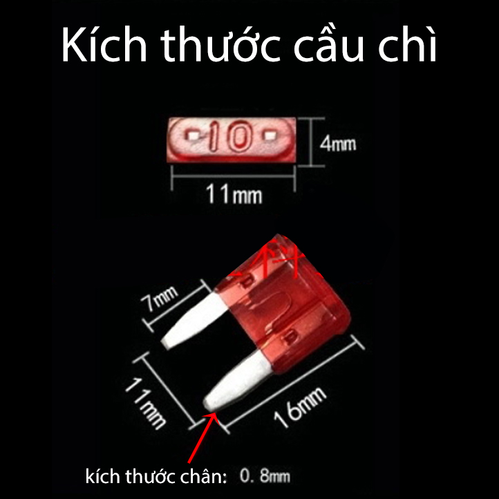 cầu chì ô tô, 120 chiếc, công suất 2A-40A
