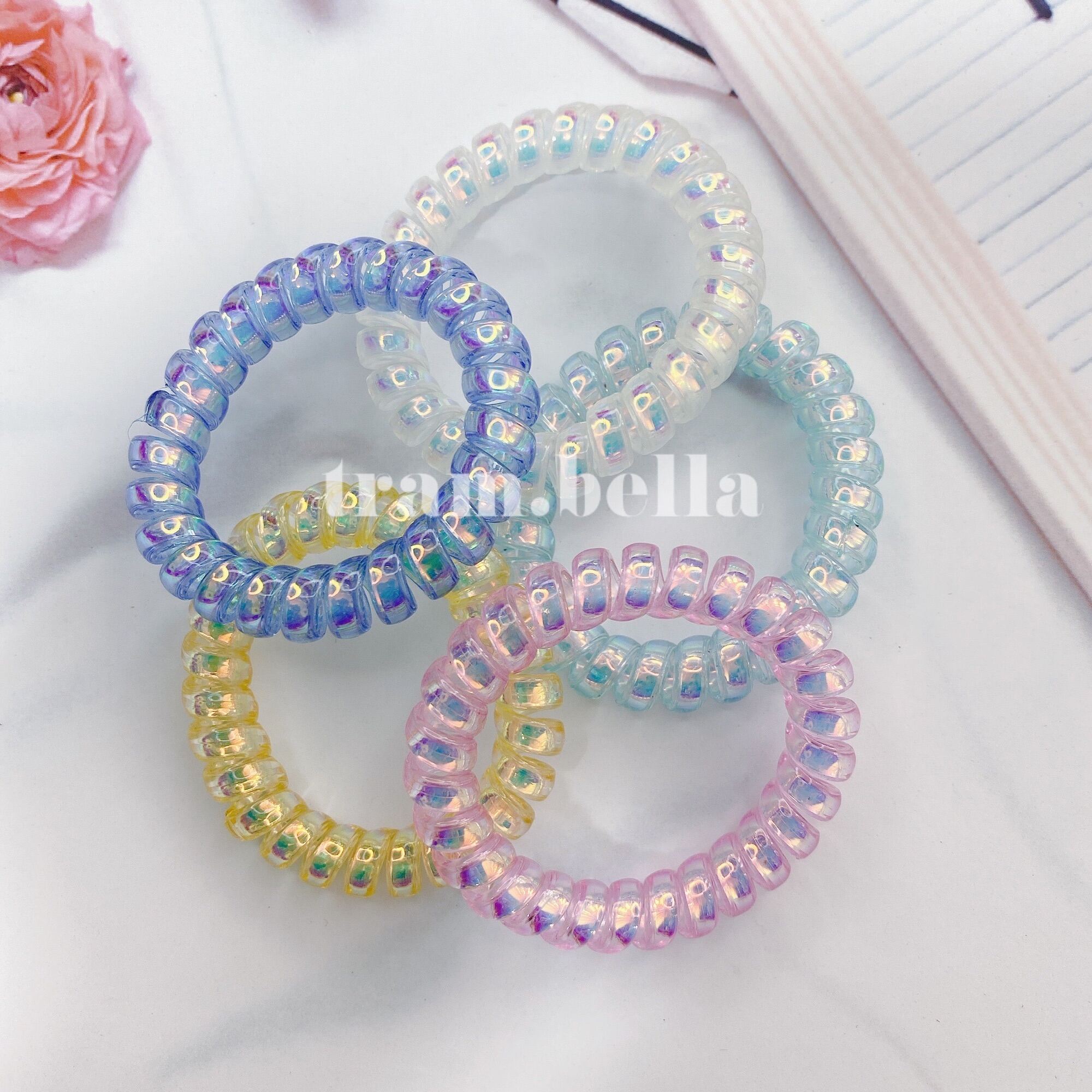 Dây cột tóc lò xo ánh nhũ - Trâm Bella
