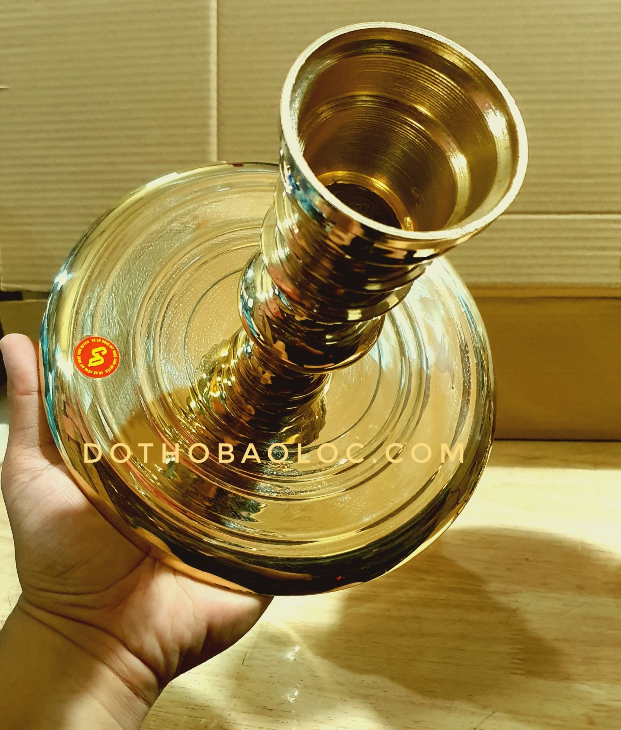 Cặp Chân Đèn Thờ Cúng Bằng Đồng 35cm