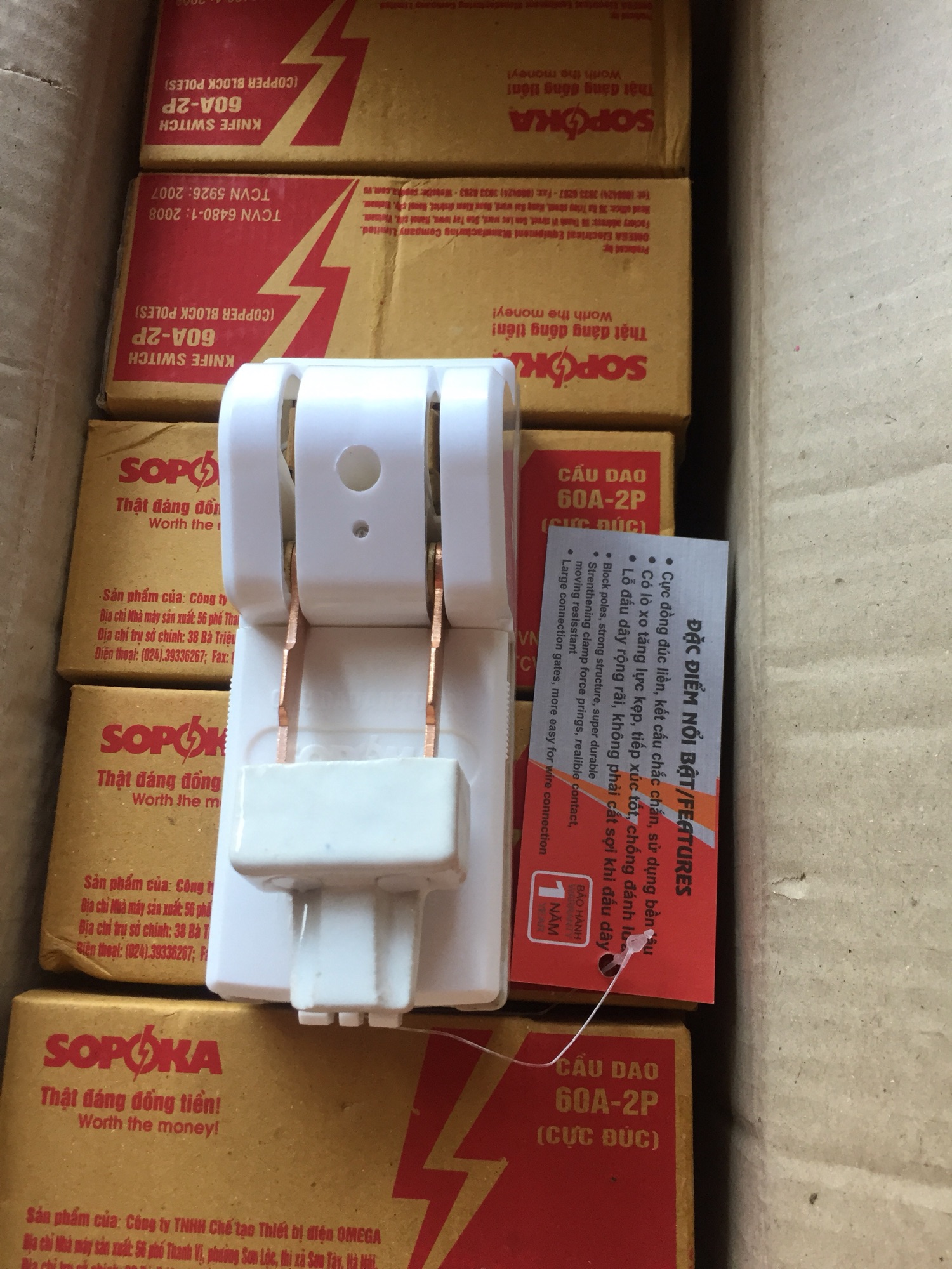 Cầu dao điện 60A-2P-600V Sopoka