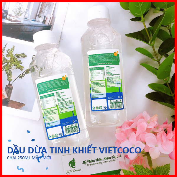 [HCM]Dầu Dừa Tinh Khiết Vietcoco Chai 250ml Mẫu Mới