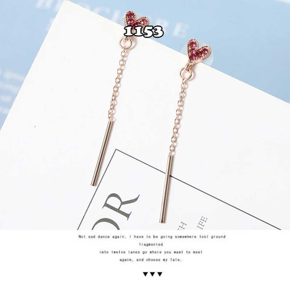 [HCM]Bông Tai Trái Tim Nhỏ Kiểu Chùm Sành Điệu Ah1153