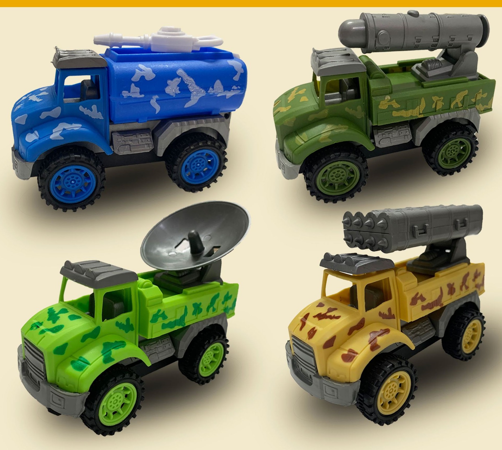 SET 4 XE QUÂN ĐỘI CHẠY BÁNH ĐÀ ĐỒ CHƠI
