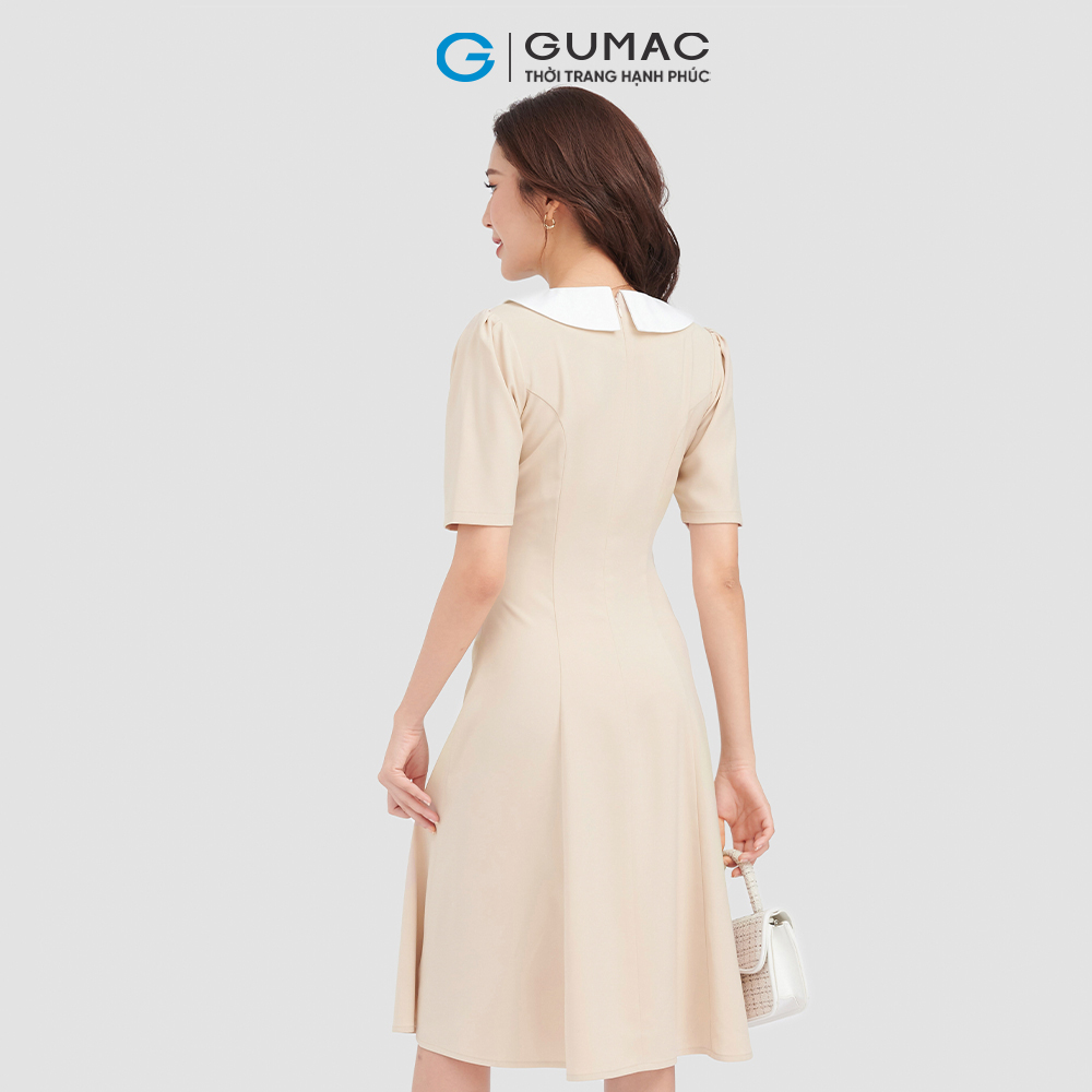 Đầm xòe phối cổ thời trang GUMAC DC10020